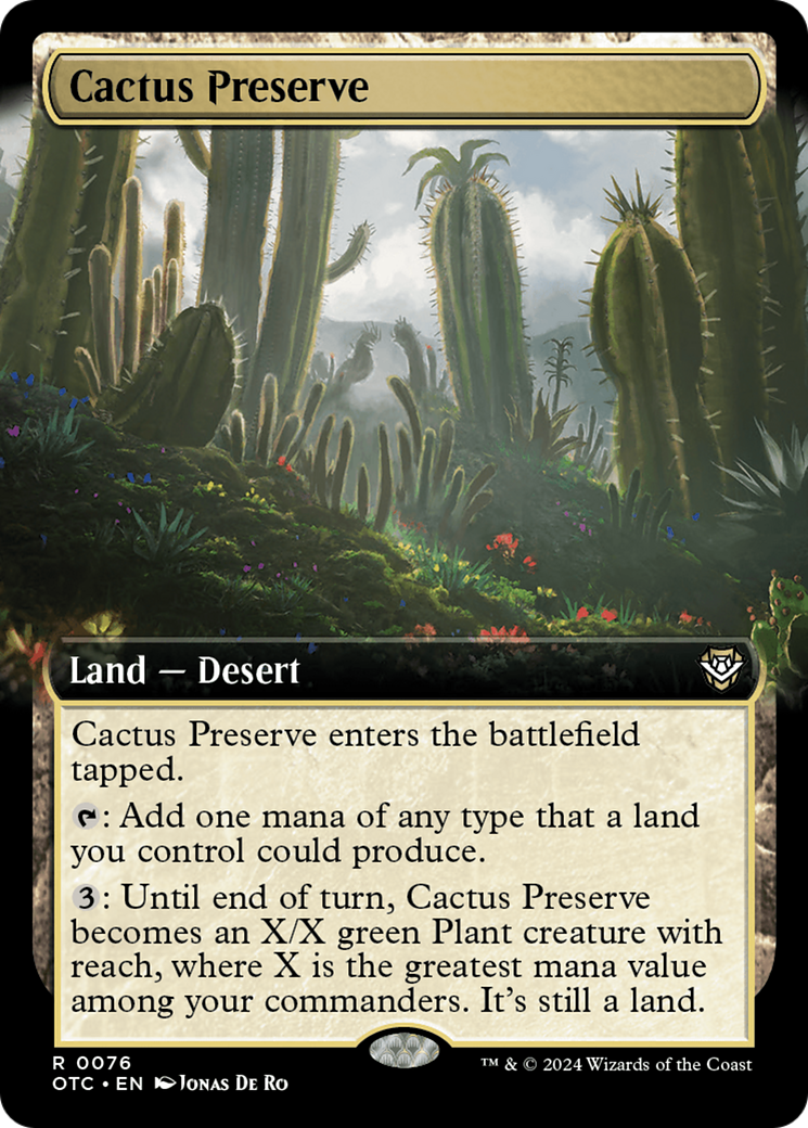 Cactus Preserve (Extended Art) [Outlaws of Thunder Junction Commander] | Gear Gaming Bentonville