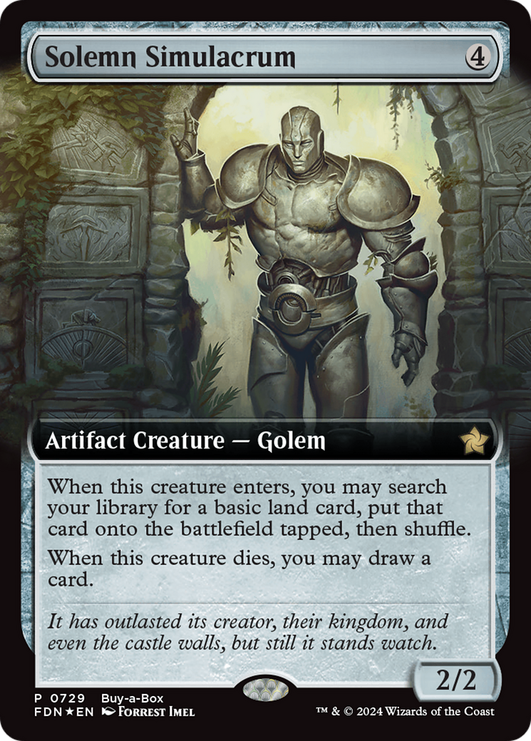 Solemn Simulacrum (Extended Art) (Buy-A-Box) [Foundations Promos] | Gear Gaming Bentonville