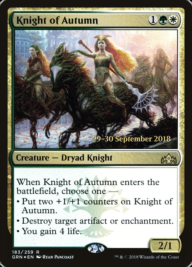 Knight of Autumn [Guilds of Ravnica Prerelease Promos] | Gear Gaming Bentonville