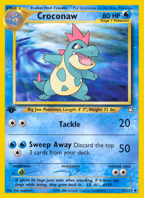 Croconaw (32/111) [Neo Genesis 1st Edition] | Gear Gaming Bentonville