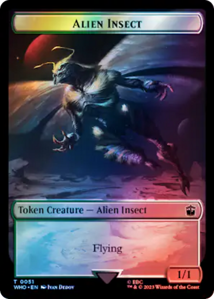 Dalek // Alien Insect Double-Sided Token (Surge Foil) [Doctor Who Tokens] | Gear Gaming Bentonville