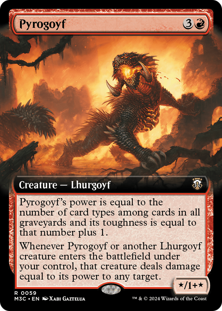 Pyrogoyf (Extended Art) [Modern Horizons 3 Commander] | Gear Gaming Bentonville