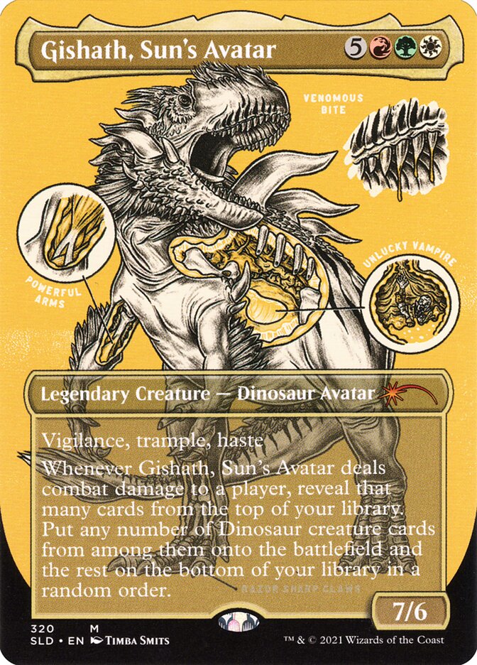 Gishath, Sun's Avatar (Borderless Foil Etched) [Secret Lair Drop Series] | Gear Gaming Bentonville