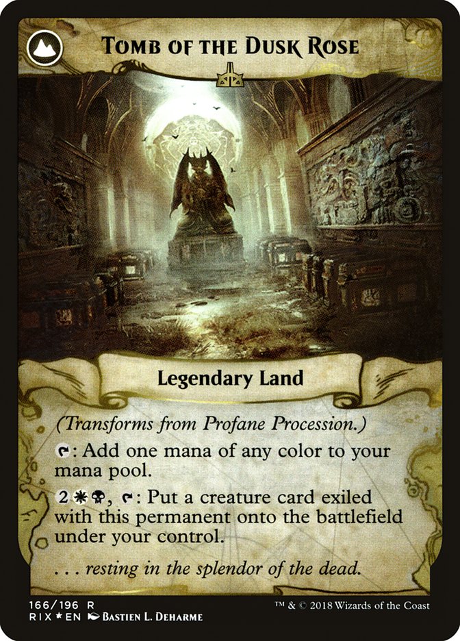 Profane Procession // Tomb of the Dusk Rose [Rivals of Ixalan Prerelease Promos] | Gear Gaming Bentonville