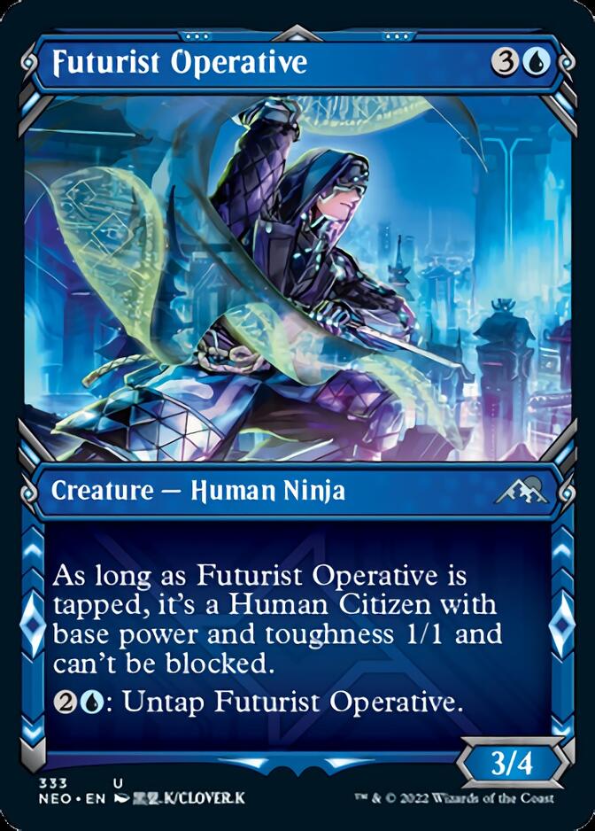 Futurist Operative (Showcase Ninja) [Kamigawa: Neon Dynasty] | Gear Gaming Bentonville