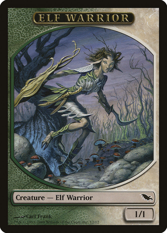 Elf Warrior Token (12/12) [Shadowmoor Tokens] | Gear Gaming Bentonville