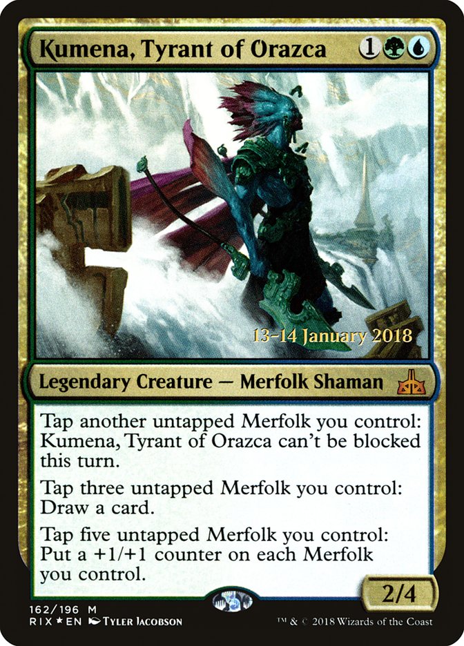 Kumena, Tyrant of Orazca [Rivals of Ixalan Prerelease Promos] | Gear Gaming Bentonville