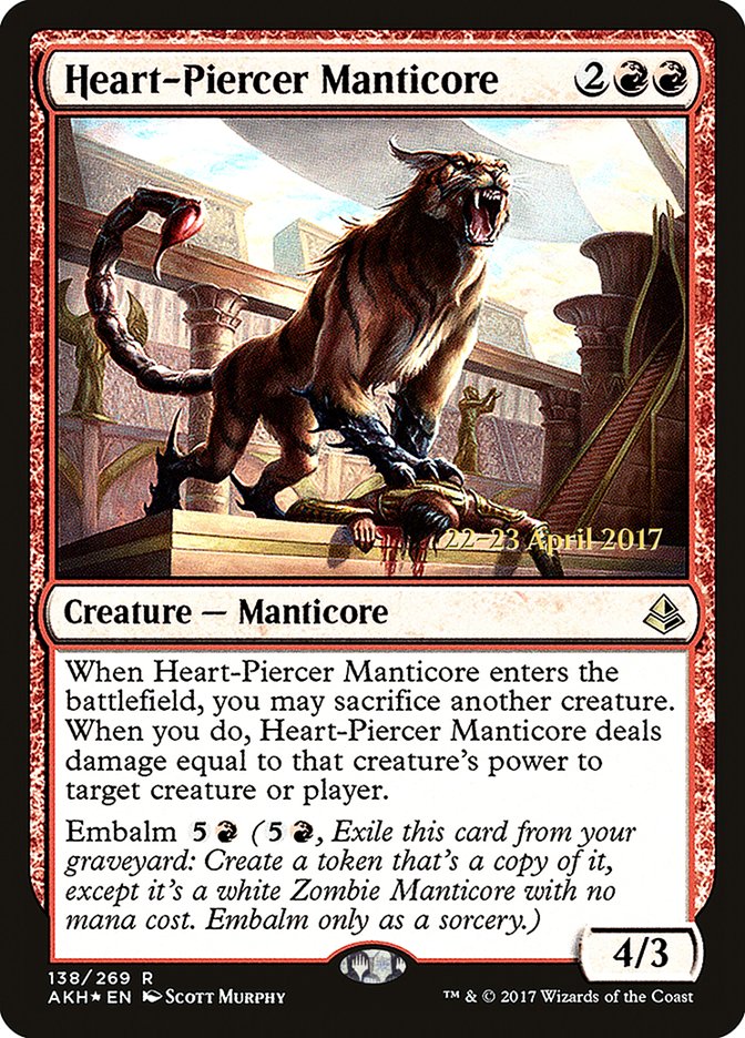 Heart-Piercer Manticore [Amonkhet Prerelease Promos] | Gear Gaming Bentonville
