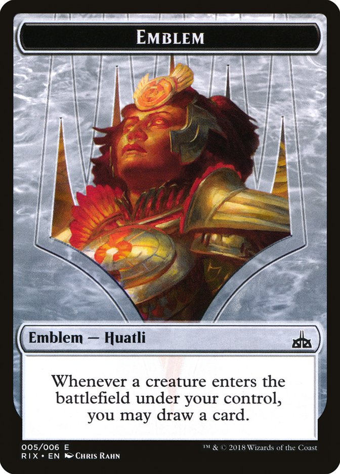 Huatli, Radiant Champion Emblem [Rivals of Ixalan Tokens] | Gear Gaming Bentonville