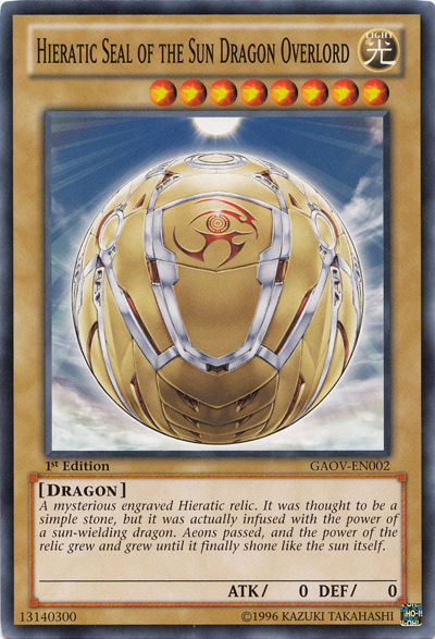 Hieratic Seal of the Sun Dragon Overlord [GAOV-EN002] Common | Gear Gaming Bentonville