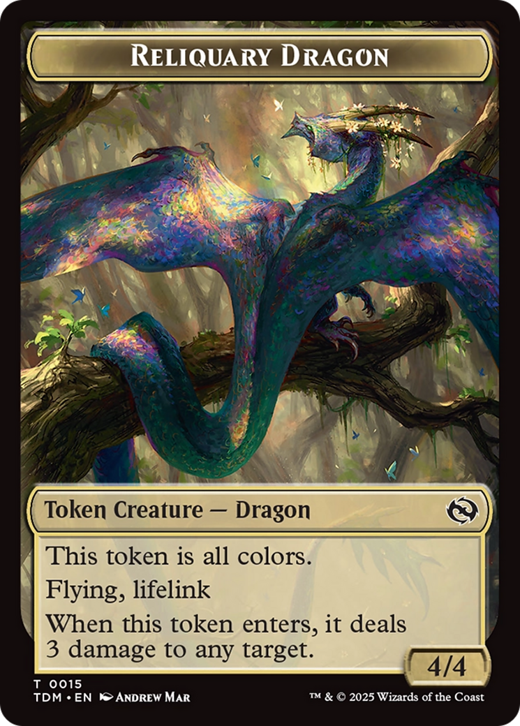 Reliquary Dragon // Dragon (0011) Double-Sided Token [Tarkir: Dragonstorm Tokens] | Gear Gaming Bentonville