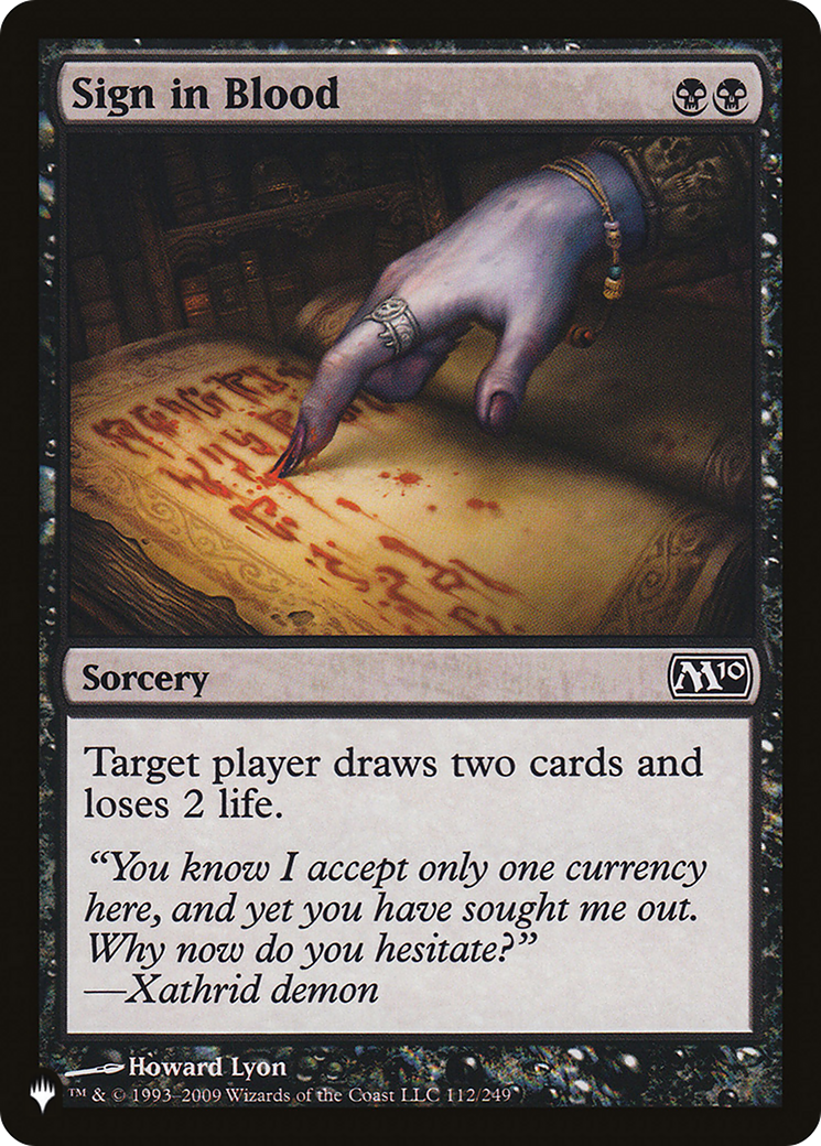 Sign in Blood (M10) [The List Reprints] | Gear Gaming Bentonville