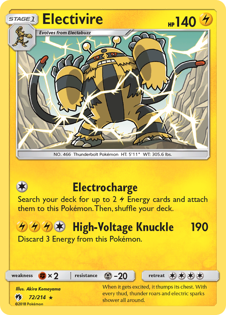 Electivire (72/214) [Sun & Moon: Lost Thunder] | Gear Gaming Bentonville
