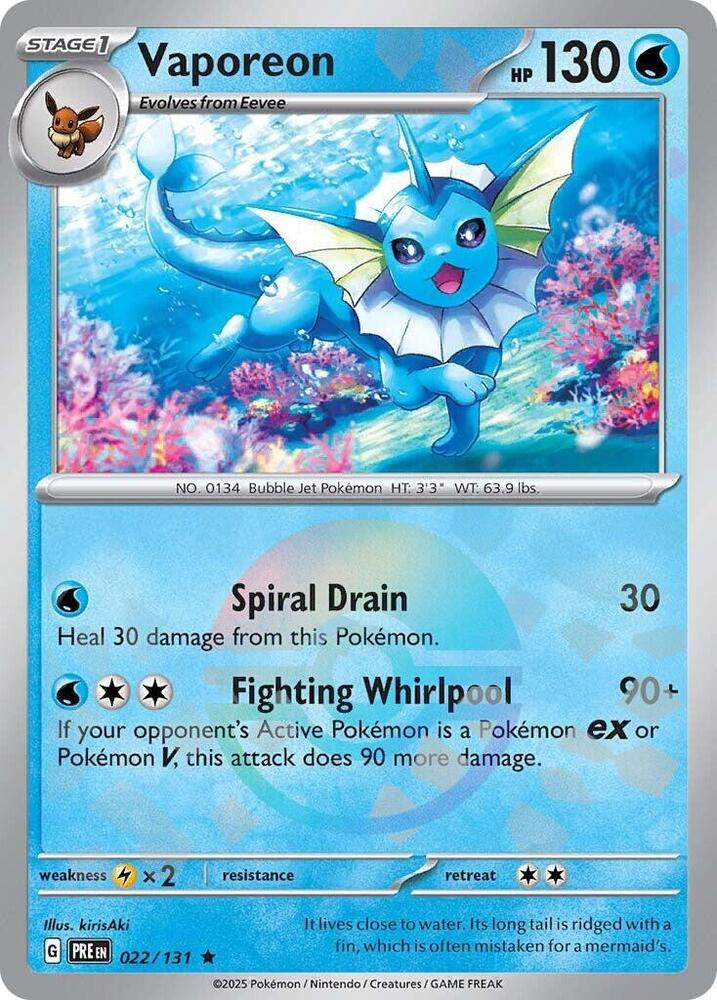 Vaporeon (022/131) (Poke Ball Pattern) [Scarlet & Violet: Prismatic Evolutions] | Gear Gaming Bentonville