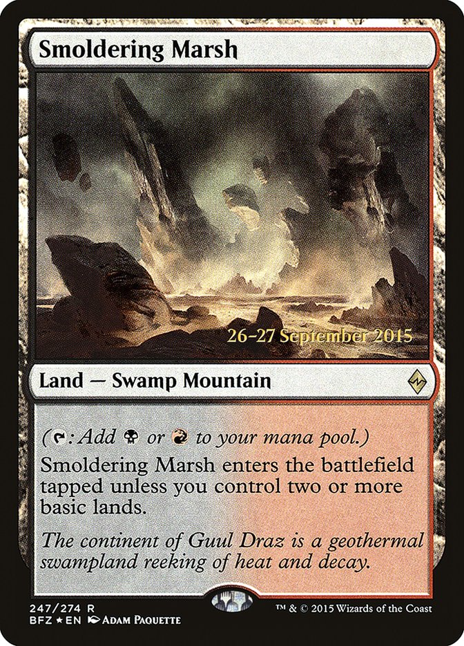 Smoldering Marsh [Battle for Zendikar Prerelease Promos] | Gear Gaming Bentonville