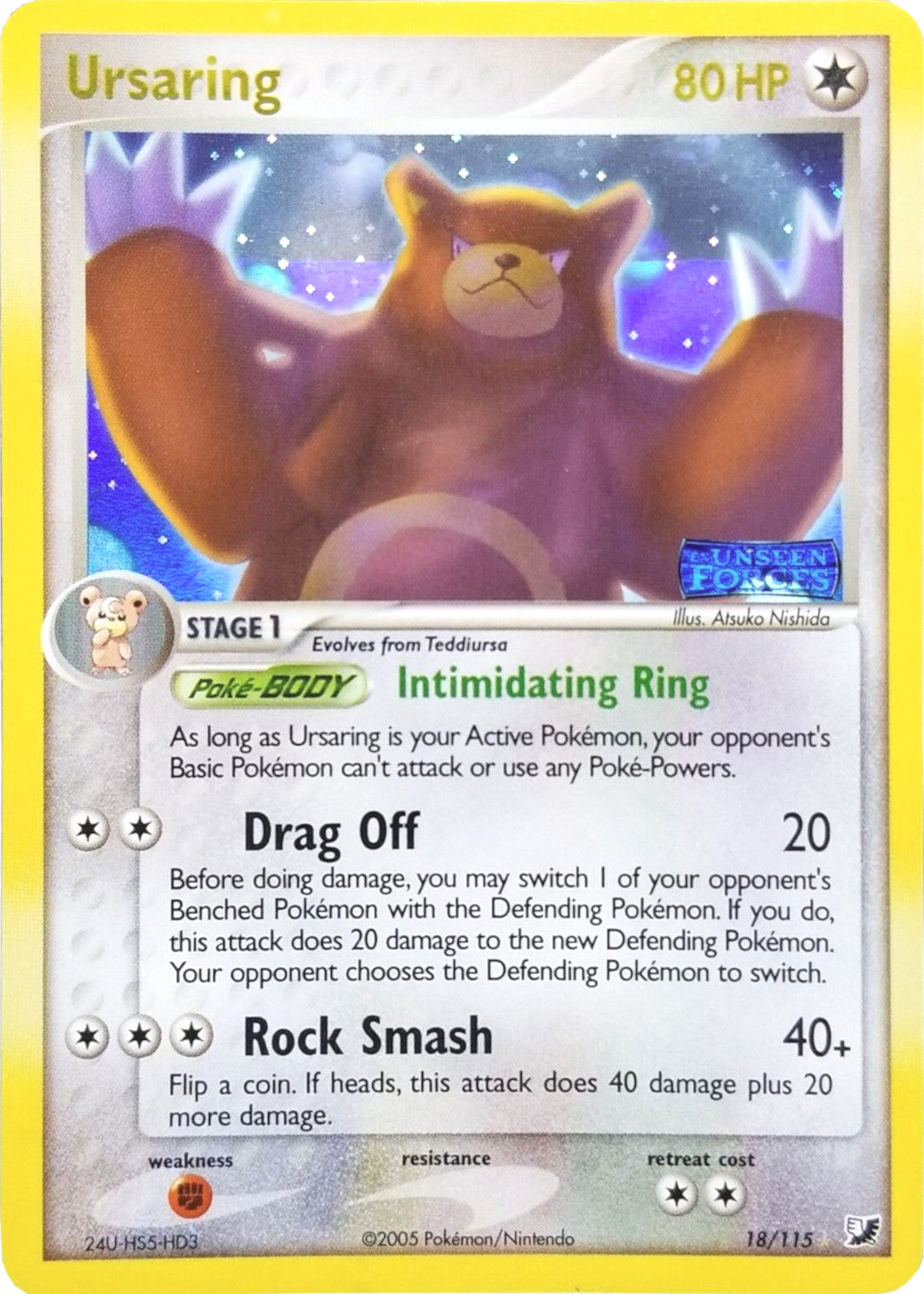 Ursaring (18/115) (Stamped) [EX: Unseen Forces] | Gear Gaming Bentonville