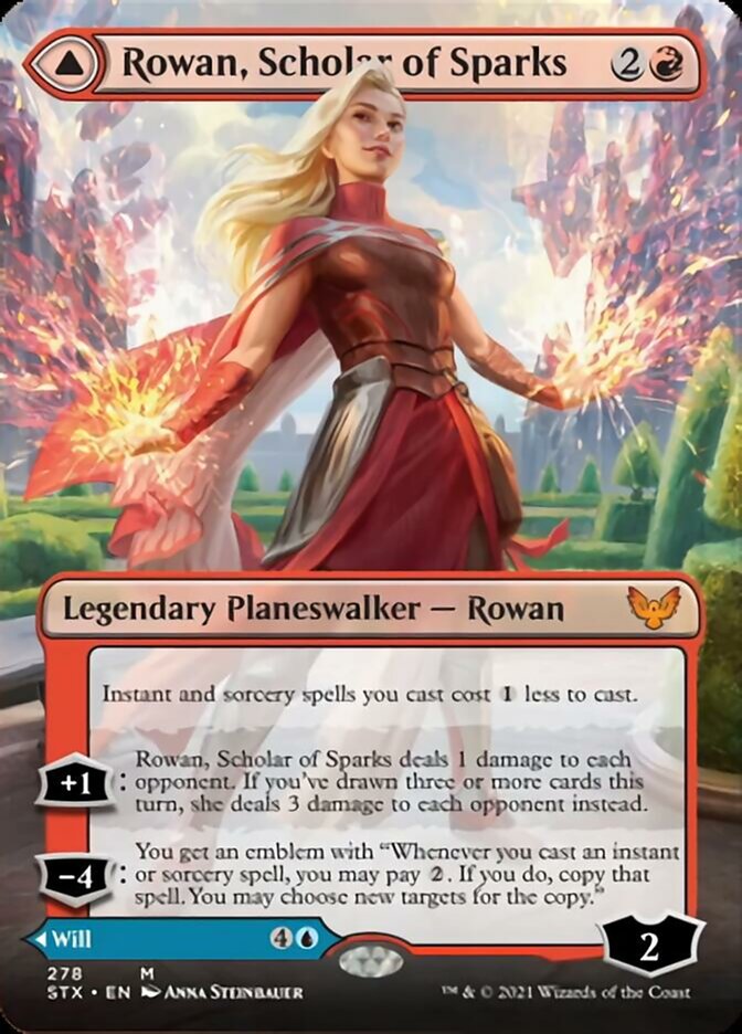 Rowan, Scholar of Sparks // Will, Scholar of Frost (Borderless) [Strixhaven: School of Mages] | Gear Gaming Bentonville