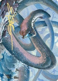 Koma, Cosmos Serpent 1 Art Card (Gold-Stamped Signature) [Kaldheim Art Series] | Gear Gaming Bentonville