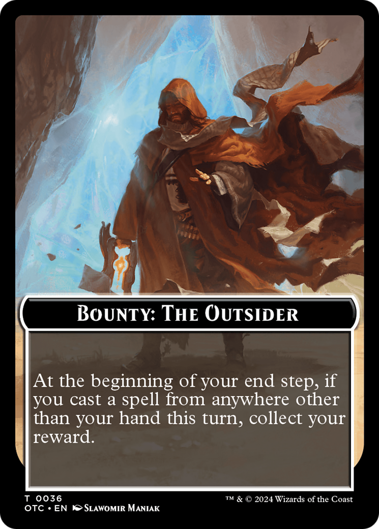 Bounty: The Outsider // Bounty Rules Double-Sided Token [Outlaws of Thunder Junction Commander Tokens] | Gear Gaming Bentonville