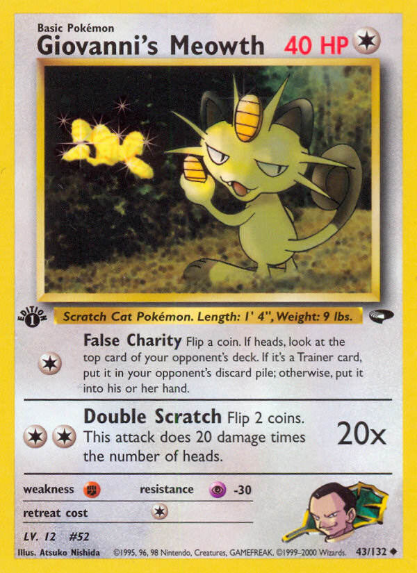 Giovanni's Meowth (43/132) [Gym Challenge 1st Edition] | Gear Gaming Bentonville