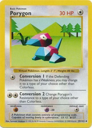 Porygon (39/102) [Base Set Shadowless Unlimited] | Gear Gaming Bentonville