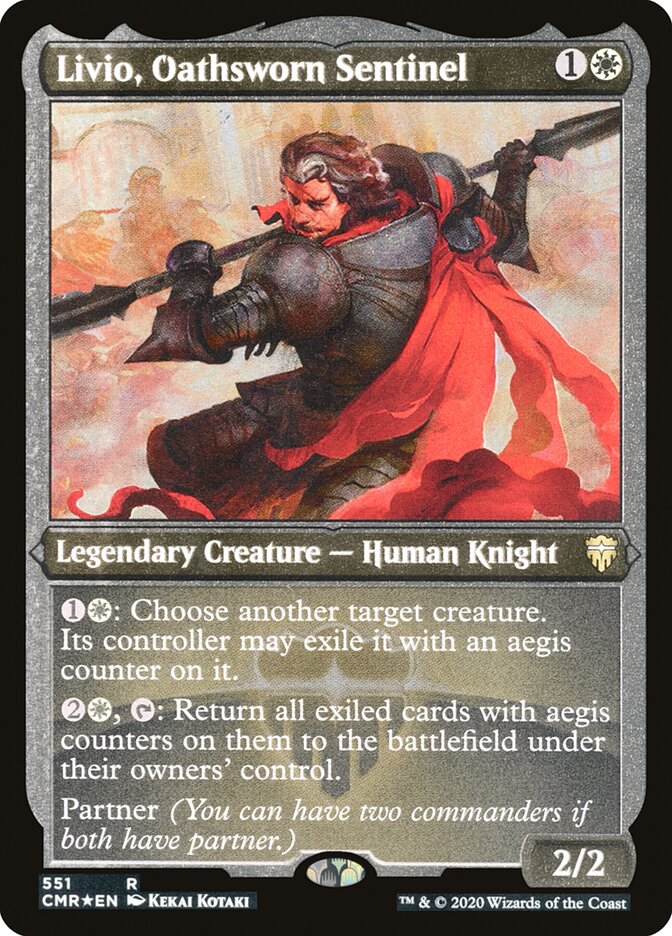 Livio, Oathsworn Sentinel (Etched) [Commander Legends] | Gear Gaming Bentonville