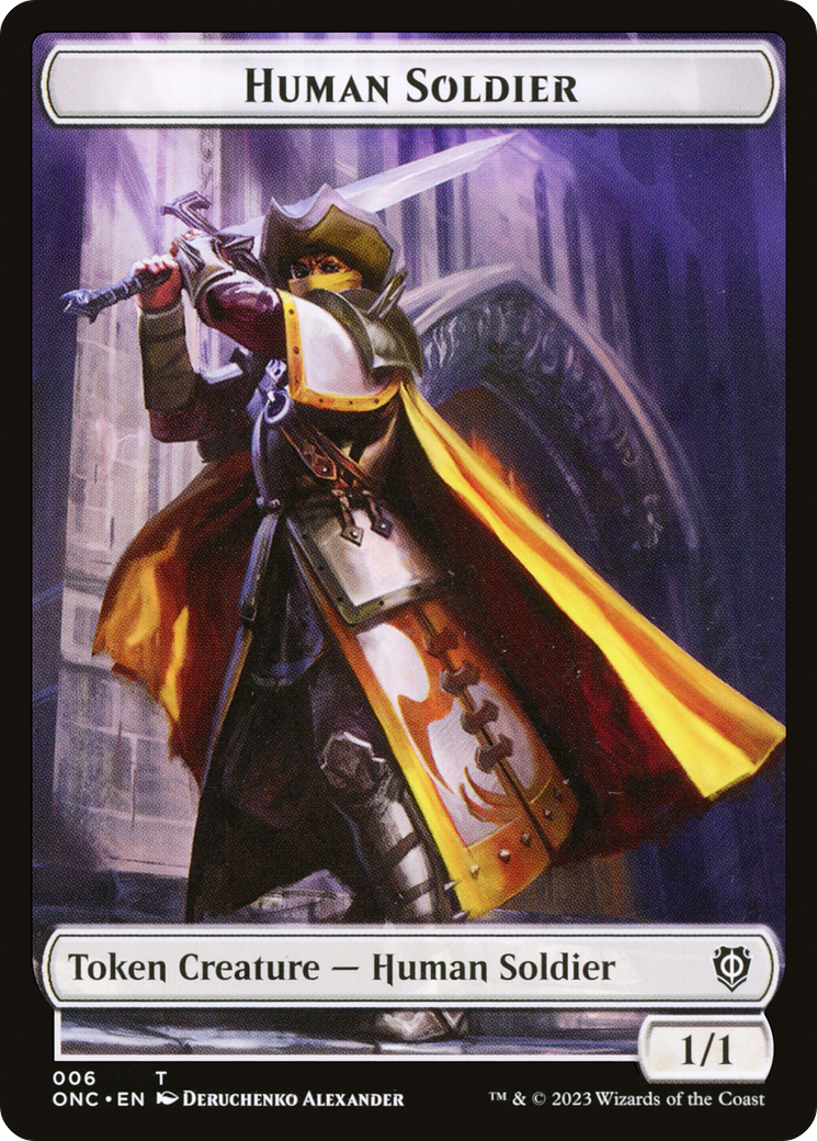 Human Soldier // Elephant Double-Sided Token [Phyrexia: All Will Be One Commander Tokens] | Gear Gaming Bentonville