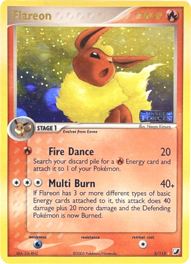 Flareon (5/115) (Stamped) [EX: Unseen Forces] | Gear Gaming Bentonville