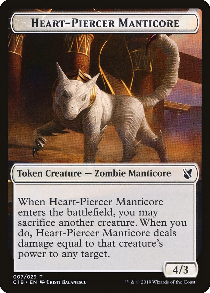 Heart-Piercer Manticore Token [Commander 2019 Tokens] | Gear Gaming Bentonville