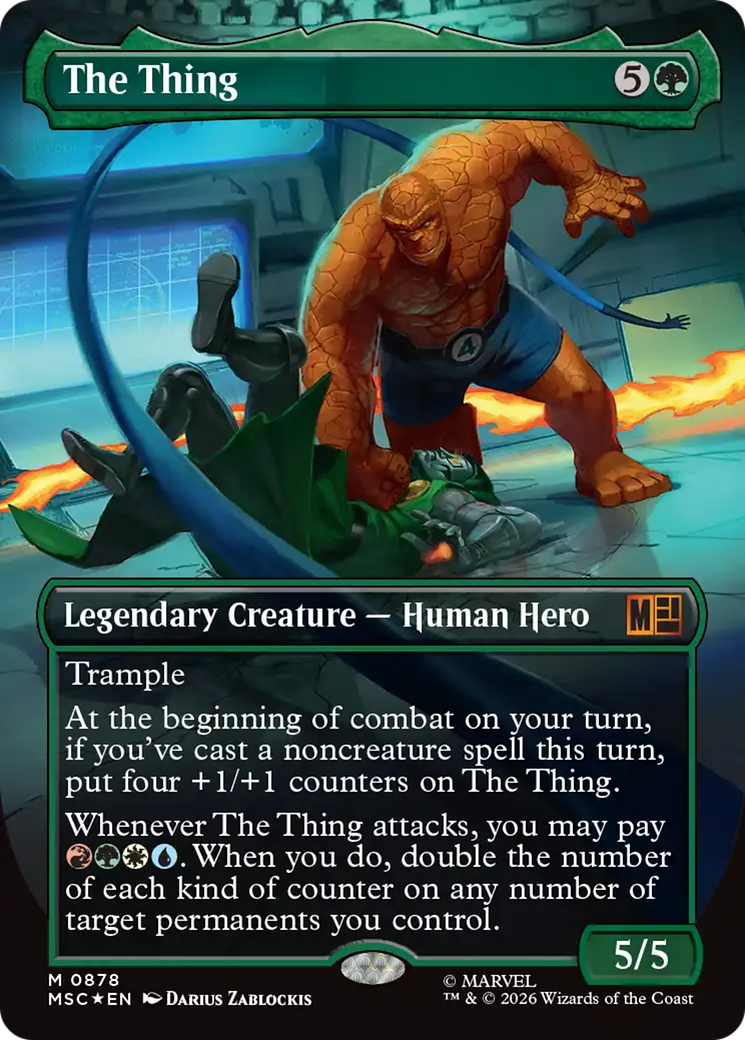 The Thing (Borderless) (Surge Foil) [Marvel Super Heroes Commander] | Gear Gaming Bentonville