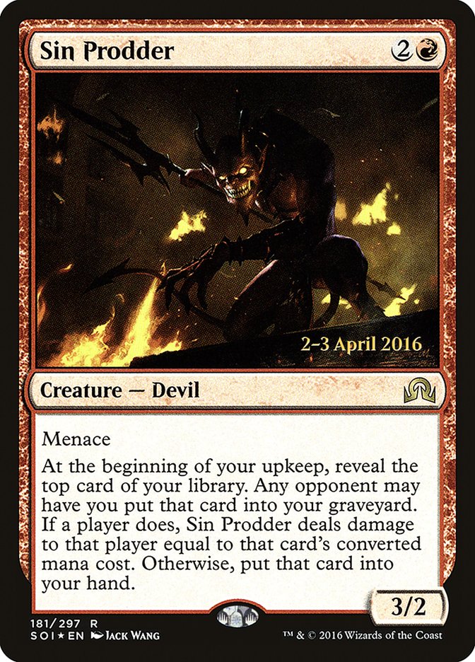 Sin Prodder [Shadows over Innistrad Prerelease Promos] | Gear Gaming Bentonville