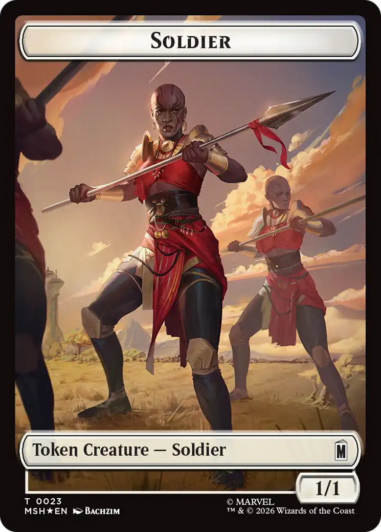 Copy // Soldier Double-Sided Token (Surge Foil) [Marvel Super Heroes Commander Tokens] | Gear Gaming Bentonville