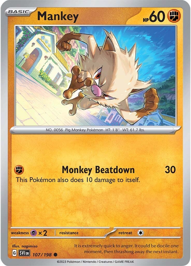Mankey (107/198) [Scarlet & Violet: Base Set] | Gear Gaming Bentonville
