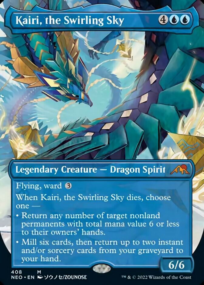 Kairi, the Swirling Sky (Borderless Alternate Art) [Kamigawa: Neon Dynasty] | Gear Gaming Bentonville