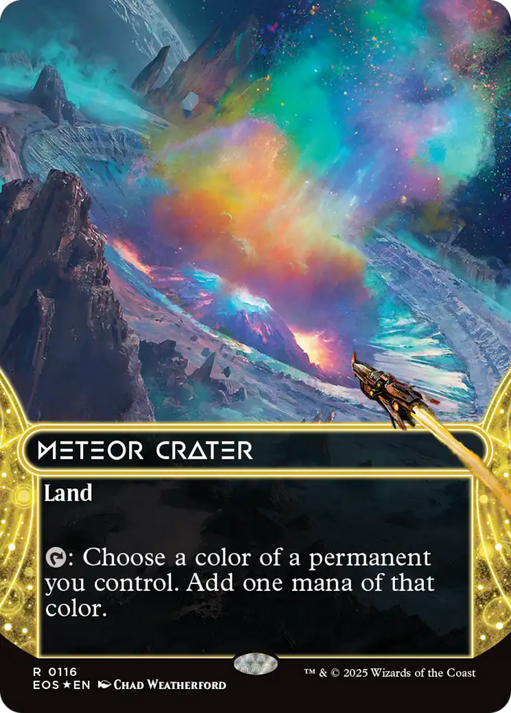 Meteor Crater (0116) (Borderless) (Galaxy Foil) [Edge of Eternities: Stellar Sights] | Gear Gaming Bentonville