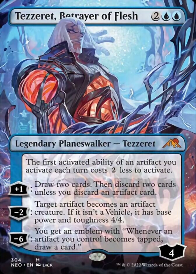 Tezzeret, Betrayer of Flesh (Borderless) [Kamigawa: Neon Dynasty] | Gear Gaming Bentonville