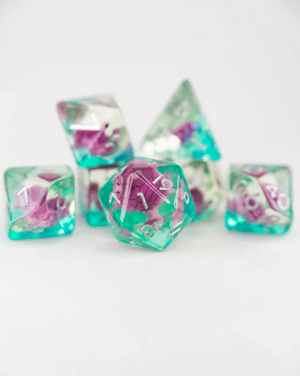 Mrs Mosey| Turtle| 7 Piece Acrylic Inclusion Dice Set | Gear Gaming Bentonville