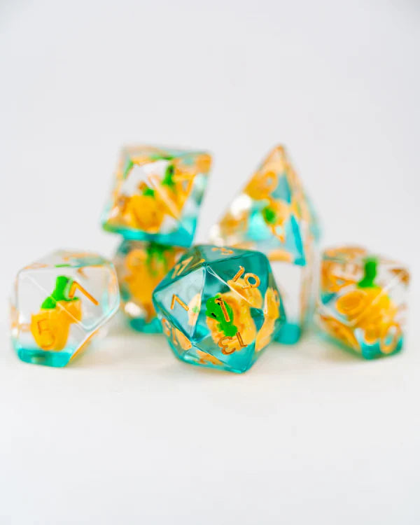 Chomper| Dino Egg| 7 Piece Acrylic Inclusion Dice Set | Gear Gaming Bentonville