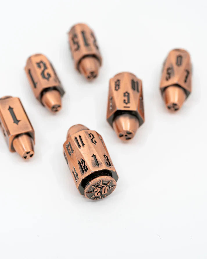 Bravo | Copper Bullets | 7 Piece Metal Dice Set | Gear Gaming Bentonville