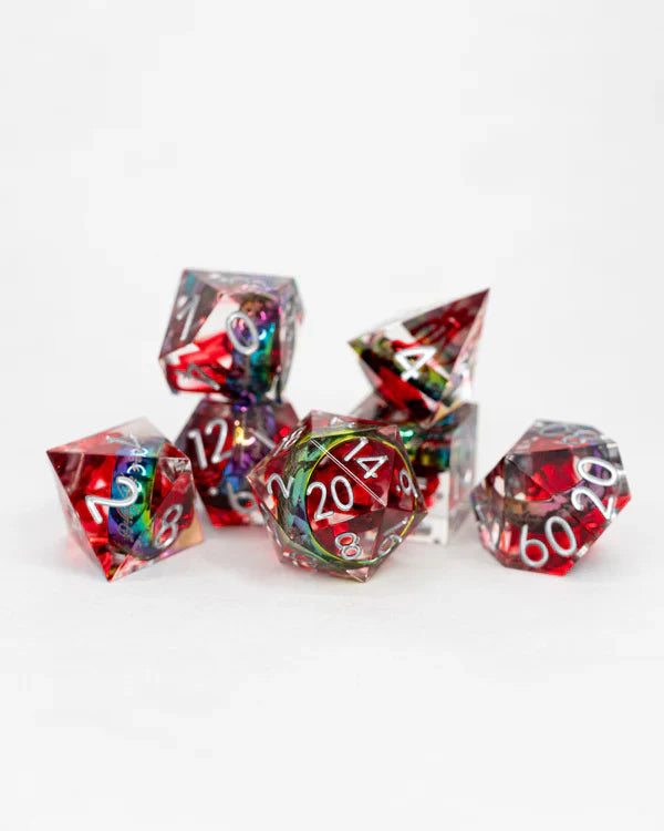 Nine for Mortal Men| Ring Inclusion| 7 Piece Sharp Edge Resin Dice Set | Gear Gaming Bentonville