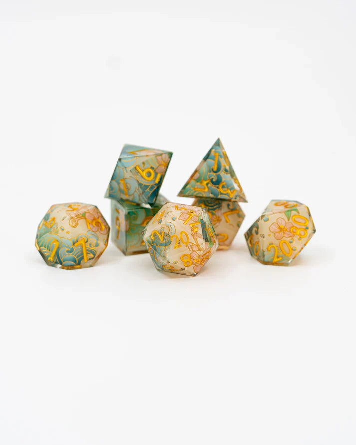 Nishijin | Double Cast | 7 Piece Sharp Edge Dice Set | Gear Gaming Bentonville