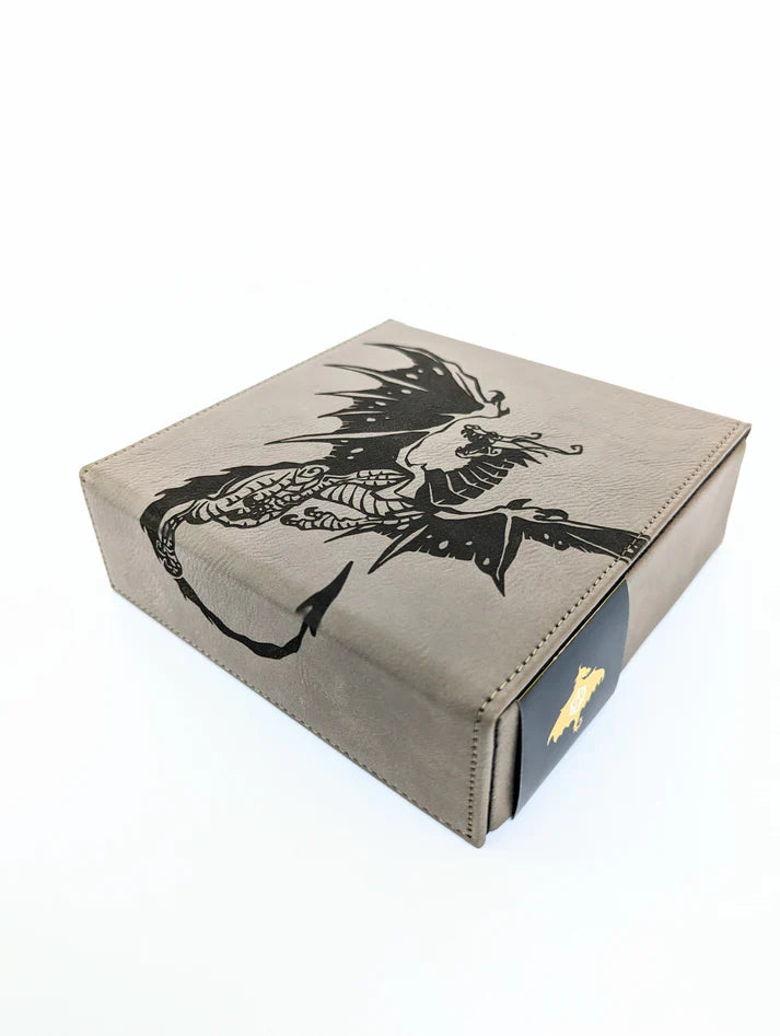 Spawn of Tiamat | Vegan Leather Dice Box - Grey | Gear Gaming Bentonville