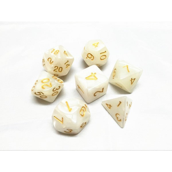 White Pearl 7pcs Dice Set | Gear Gaming Bentonville