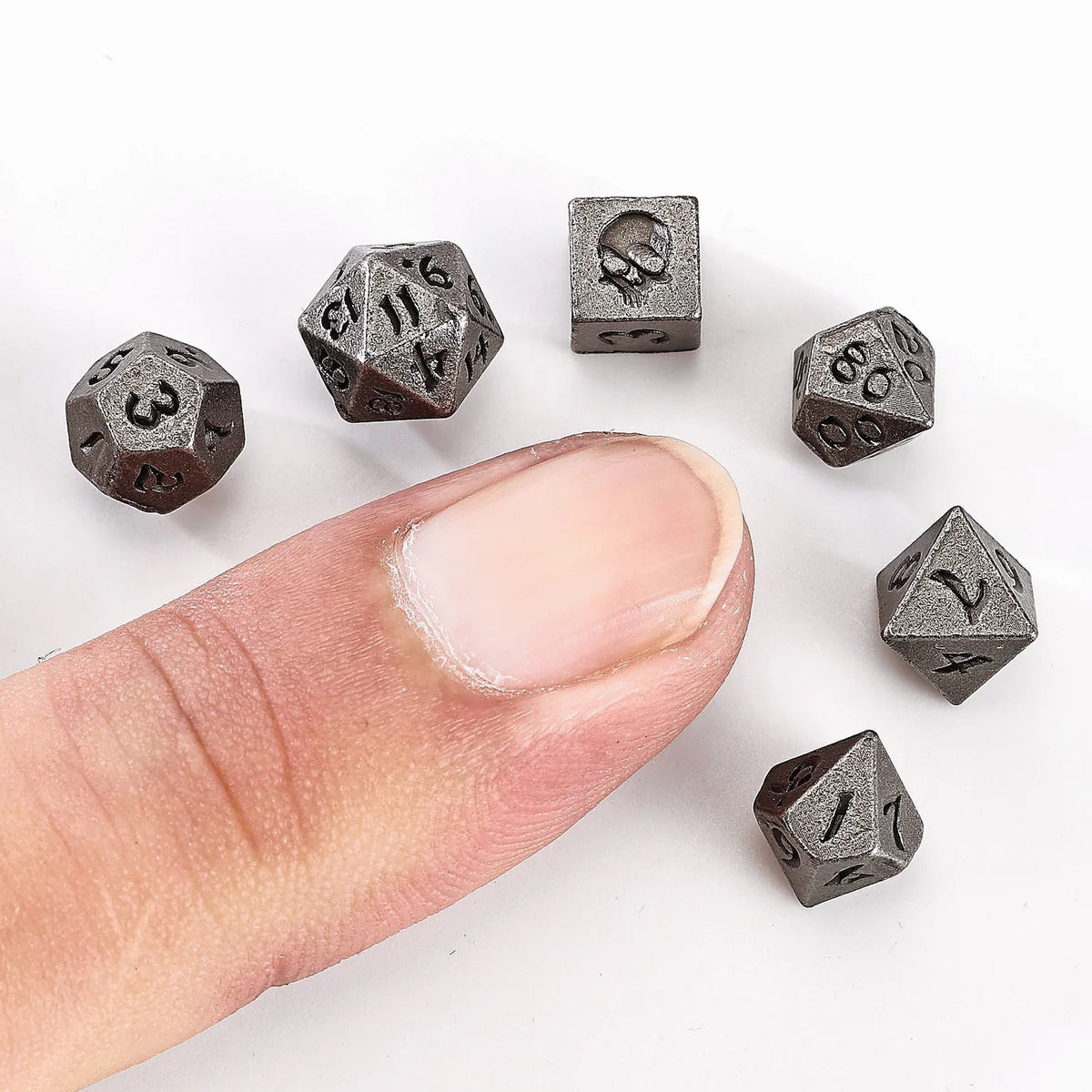 Unseelie Mini Metal RPG Dice Set - Ancient Silver | Gear Gaming Bentonville