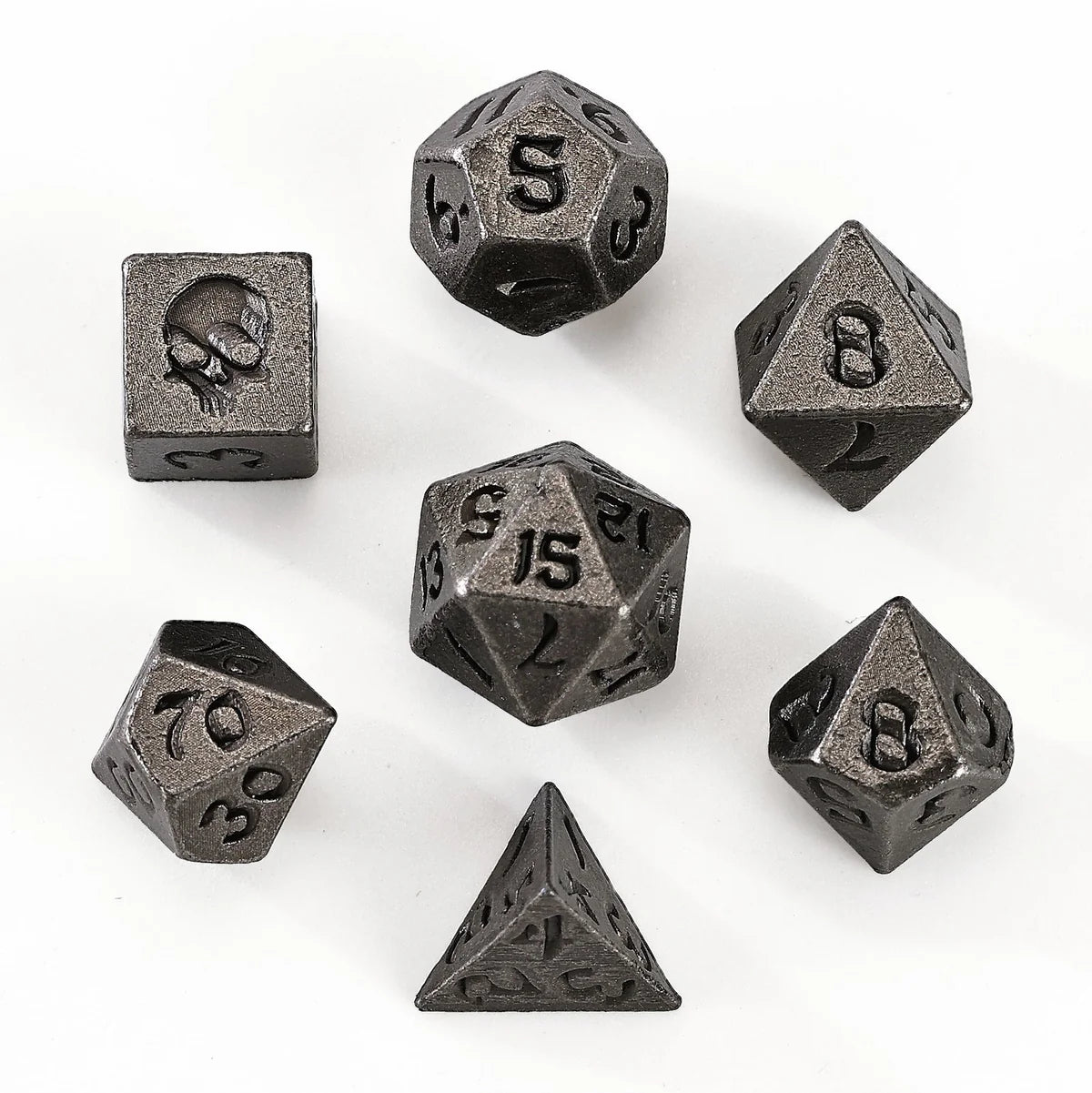 Unseelie Mini Metal RPG Dice Set - Ancient Silver | Gear Gaming Bentonville