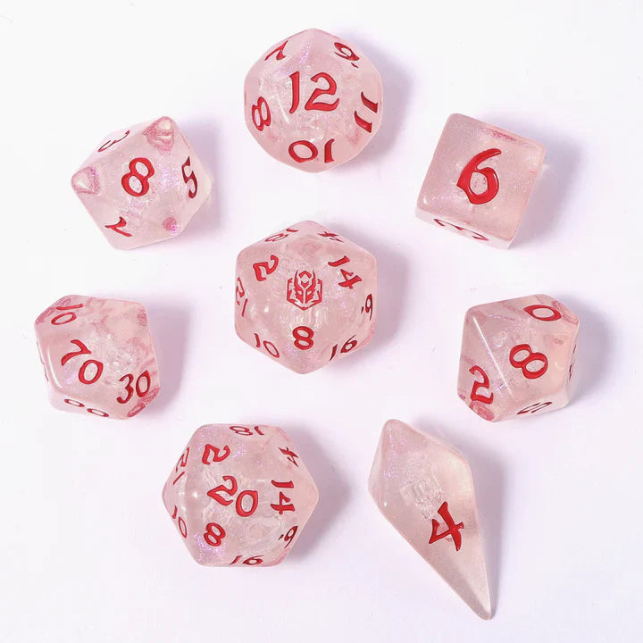 Wyrmforged Rollers - Rounded Edge 8 Piece Polyhedral Dice set - Winter Solstice | Gear Gaming Bentonville