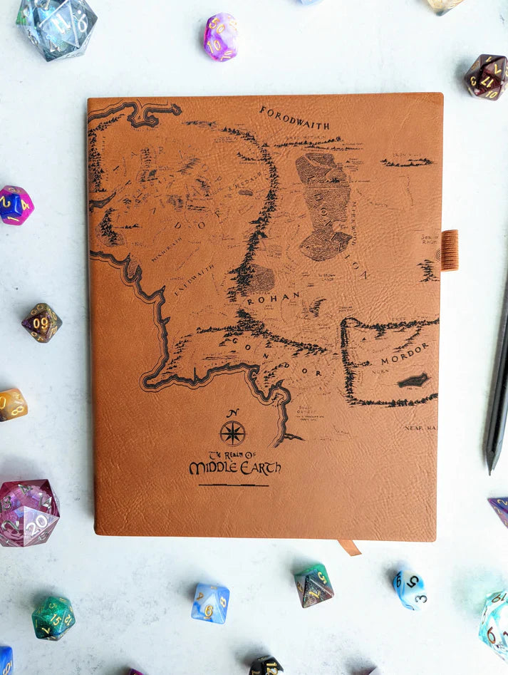 Map Of Middle Earth | Vegan Leather Journal | Gear Gaming Bentonville