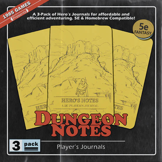 Dungeon Notes:  5E Player's Journal - Yellow | Gear Gaming Bentonville