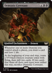 Demonic Covenant (Extended Art) [Duskmourn: House of Horror Commander] | Gear Gaming Bentonville