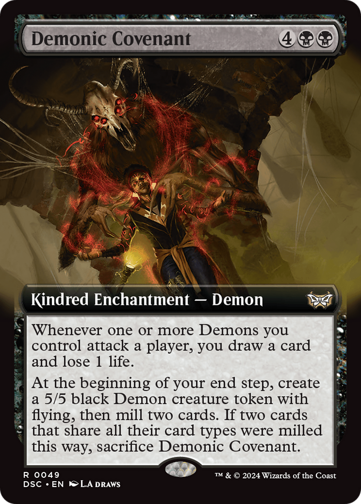 Demonic Covenant (Extended Art) [Duskmourn: House of Horror Commander] | Gear Gaming Bentonville